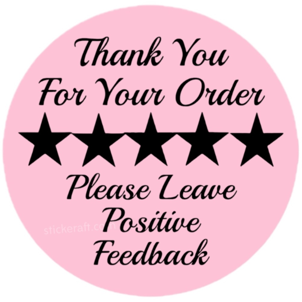 Thank You Stickers Positive Feedback Labels 5 Star Review Packaging - Picture 5 of 15